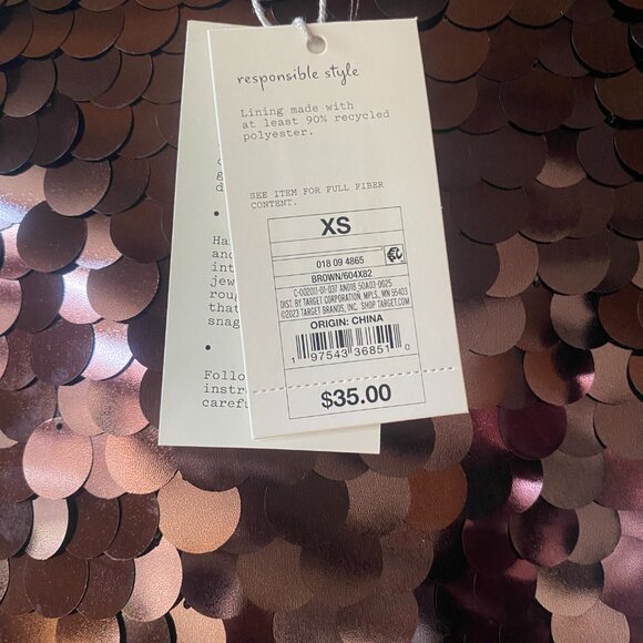 A New Day Women's Paillette Mini Evening Party Shift Slip Sequin Dress NWT - Picture 6 of 6